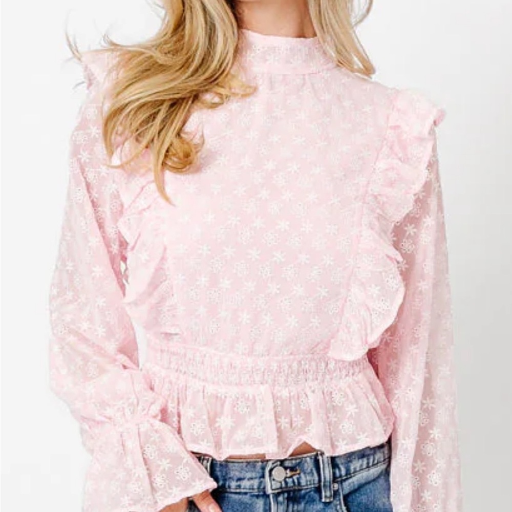 Pink Ruffled Women's Top